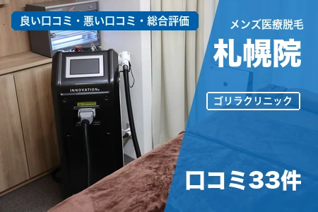 ゴリラクリニック札幌院の評判を33人の口コミから調査｜すすきの駅から徒歩2分